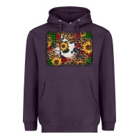 Plum distressed christmas sunflowers leopard cowhide background Heavyweight Hoodie - Jasminsmagicworld