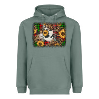 Sage distressed christmas sunflowers leopard cowhide background Heavyweight Hoodie - Jasminsmagicworld