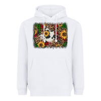 Distressed Christmas Sunflowers Leopard Cowhide Background Heavyweight Hoodie | Teevron