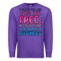 Purple 2 places you can stay for free in your lane and ou Premium Sweatshirt - MaliasSmallBusiness