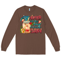 Chestnut drink in my hand toes in the sand Long Sleeve Tee - HRA Design Shop