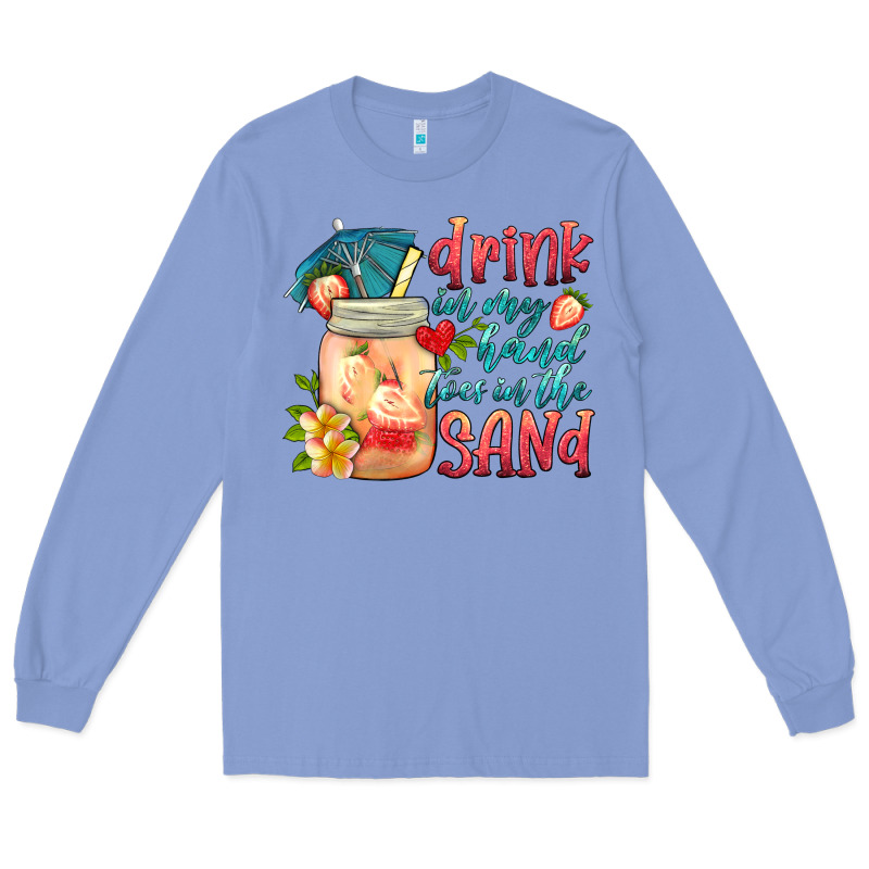 Drink In My Hand Toes In The Sand Long Sleeve Tee by HRA Design Shop | Teevron