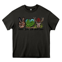 Asphalt Peace Love Elk Buck Deer Heavy Core Tee - LillyAllenDesigns