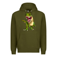 Army Green T-rex Premium Hoodie - MaliasSmallBusiness