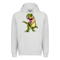 Dove Grey T-rex Premium Hoodie - MaliasSmallBusiness