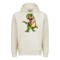 Oatmeal Heather T-rex Premium Hoodie - MaliasSmallBusiness