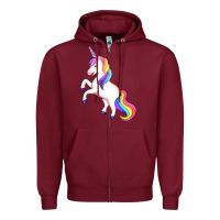 Burgundy unicorn Zipper Hoodie - Artiststas