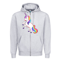 Heather Grey unicorn Zipper Hoodie - Artiststas