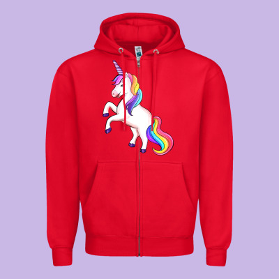 Unicorn Zipper Hoodie Designed By Artiststas