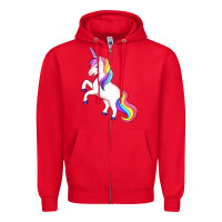 Red unicorn Zipper Hoodie - Artiststas