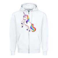 White unicorn Zipper Hoodie - Artiststas
