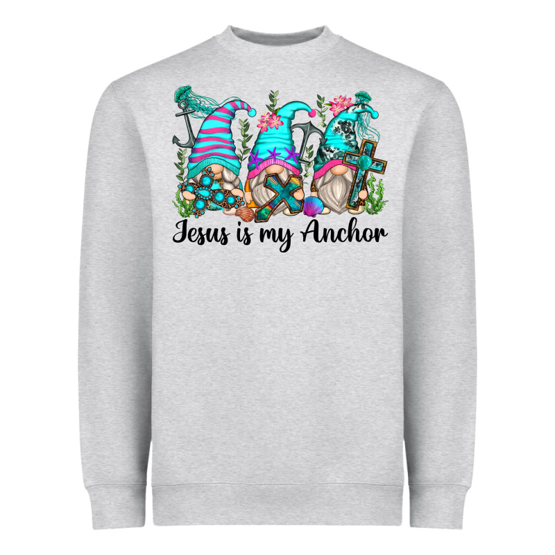 Jesus Is My Anchor Gnomes Heavyweight Sweatshirt by Zillion Design Studio | Teevron