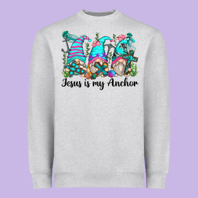 Jesus Is My Anchor Gnomes Heavyweight Sweatshirt Designed By Zillion Design Studio