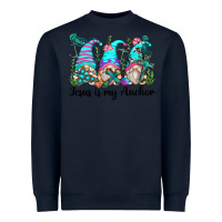 Navy jesus is my anchor gnomes Heavyweight Sweatshirt - Zillion Design Studio