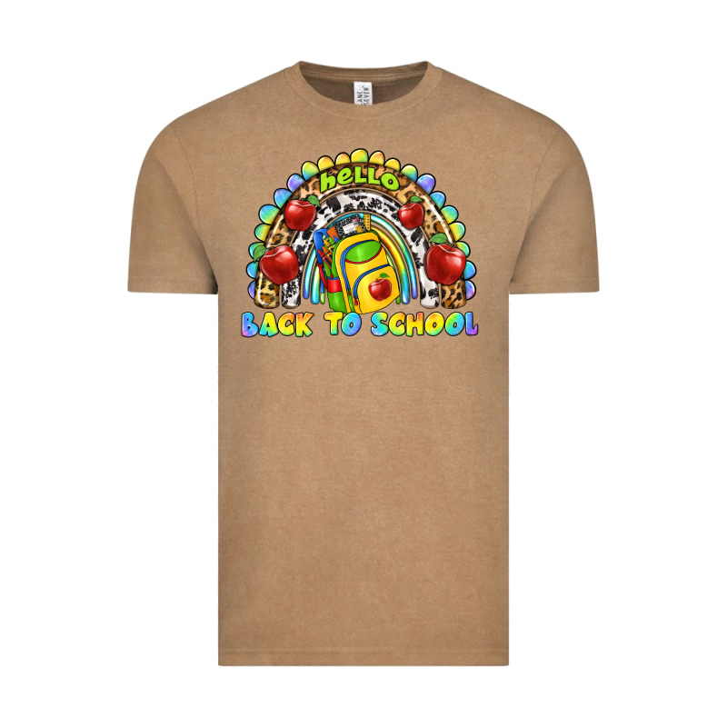 Hello Back To School Rainbow Vintage Tee by texasbilliewilder | Teevron