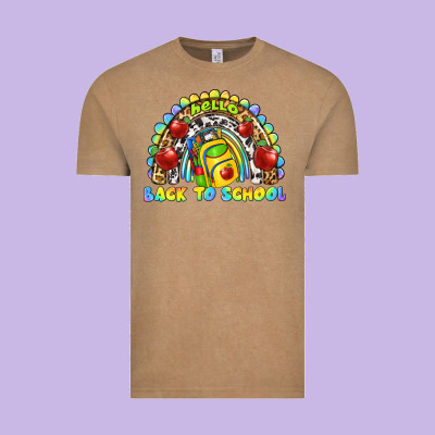 Hello Back To School Rainbow Vintage Tee Designed By Texasbilliewilder