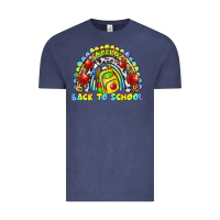 Vintage Denim hello back to school rainbow Vintage Tee - texasbilliewilder