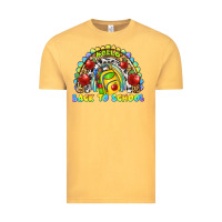 Vintage Mustard hello back to school rainbow Vintage Tee - texasbilliewilder