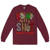 Burgundy ho ho holly shit what a year Long Sleeve Tee - FaDigitalArtStudio