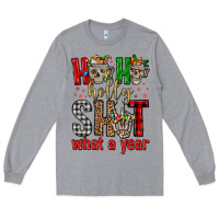 Heather Grey ho ho holly shit what a year Long Sleeve Tee - FaDigitalArtStudio