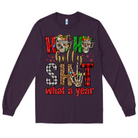 Plum ho ho holly shit what a year Long Sleeve Tee - FaDigitalArtStudio