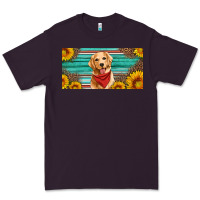Plum golden retriever license plate Premium Tee - Artiststas