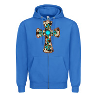 True Royal cowhide gemstone  cross Zipper Hoodie - JahusDesignShop
