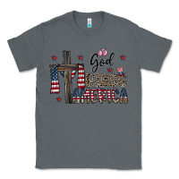 Charcoal Heather god bless america Classic Tee - CowhideDigitalArt