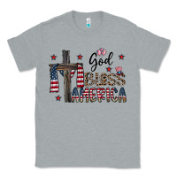 Heather Grey god bless america Classic Tee - CowhideDigitalArt