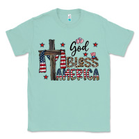 Seafoam god bless america Classic Tee - CowhideDigitalArt