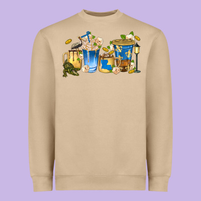 Louisiana Coffee Cups Heavyweight Sweatshirt Designed By Texasbilliewilder