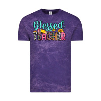 Cloud Purple blessed teacher Vintage Tee - Zillion Design Studio
