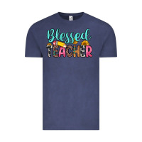 Vintage Denim blessed teacher Vintage Tee - Zillion Design Studio