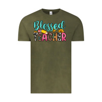 Vintage Olive blessed teacher Vintage Tee - Zillion Design Studio