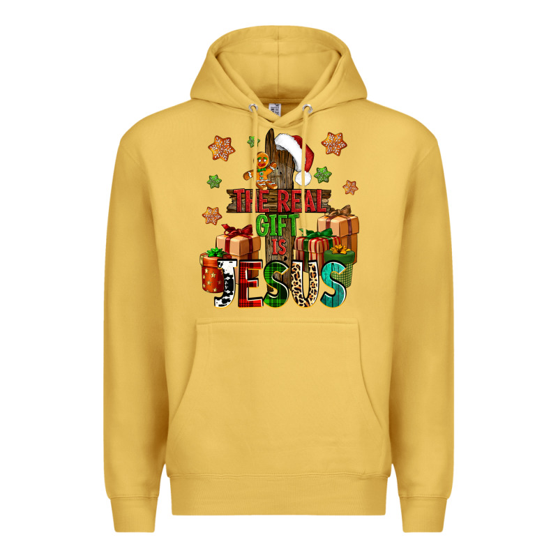The Real Gift Is Jesus Premium Hoodie by NancyCooperArtShop | Teevron