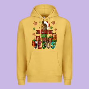 The Real Gift Is Jesus Premium Hoodie Designed By Nancycooperartshop