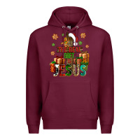 Burgundy The real gift is Jesus Premium Hoodie - NancyCooperArtShop