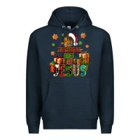 Navy The real gift is Jesus Premium Hoodie - NancyCooperArtShop