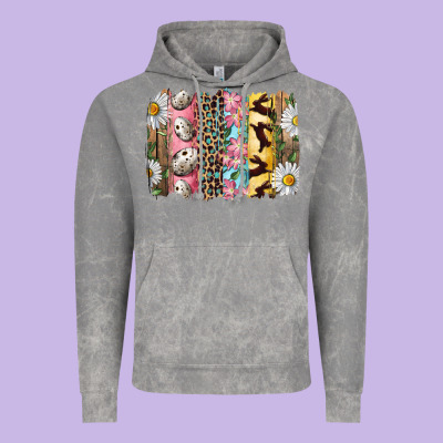 Vintage Hoodie Easter Brushstroke With Quail Eggs Daisy And Bunny