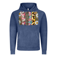 Vintage Denim Easter Brushstroke With Quail Eggs Daisy And Bunny Vintage Hoodie - RanaPortraitStore