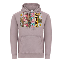 Vintage Zinc Easter Brushstroke With Quail Eggs Daisy And Bunny Vintage Hoodie - RanaPortraitStore