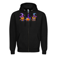 Black witch gnomes Halloween Zipper Hoodie - BundleAndBundleShop