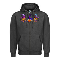 Charcoal Heather witch gnomes Halloween Zipper Hoodie - BundleAndBundleShop