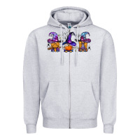 Heather Grey witch gnomes Halloween Zipper Hoodie - BundleAndBundleShop