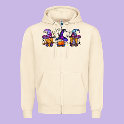 Witch Gnomes Halloween Zipper Hoodie Designed By Bundleandbundleshop
