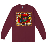 Burgundy hockey christmas with lights and stars Long Sleeve Tee - FaDigitalArtStudio