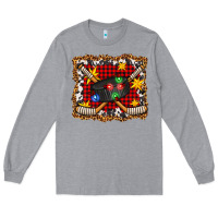 Heather Grey hockey christmas with lights and stars Long Sleeve Tee - FaDigitalArtStudio
