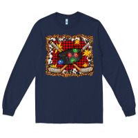 Navy hockey christmas with lights and stars Long Sleeve Tee - FaDigitalArtStudio