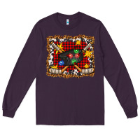 Plum hockey christmas with lights and stars Long Sleeve Tee - FaDigitalArtStudio