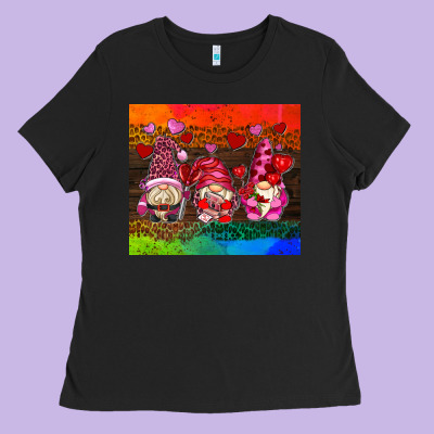 Valentines Day Gnome Ladies Tee Designed By Adodesignshop